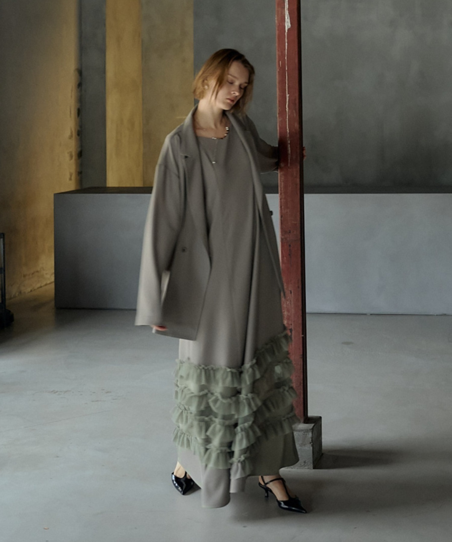 et.UNIVER Transparent hem setup dress