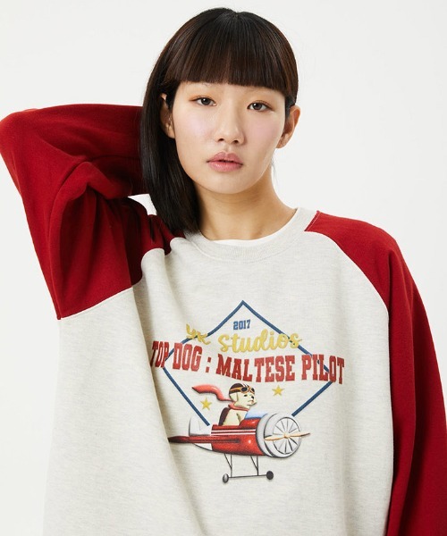 A'GAM/9×.kom『WaiKei/ワイケイ』Maltese pilot raglan sweatshirts