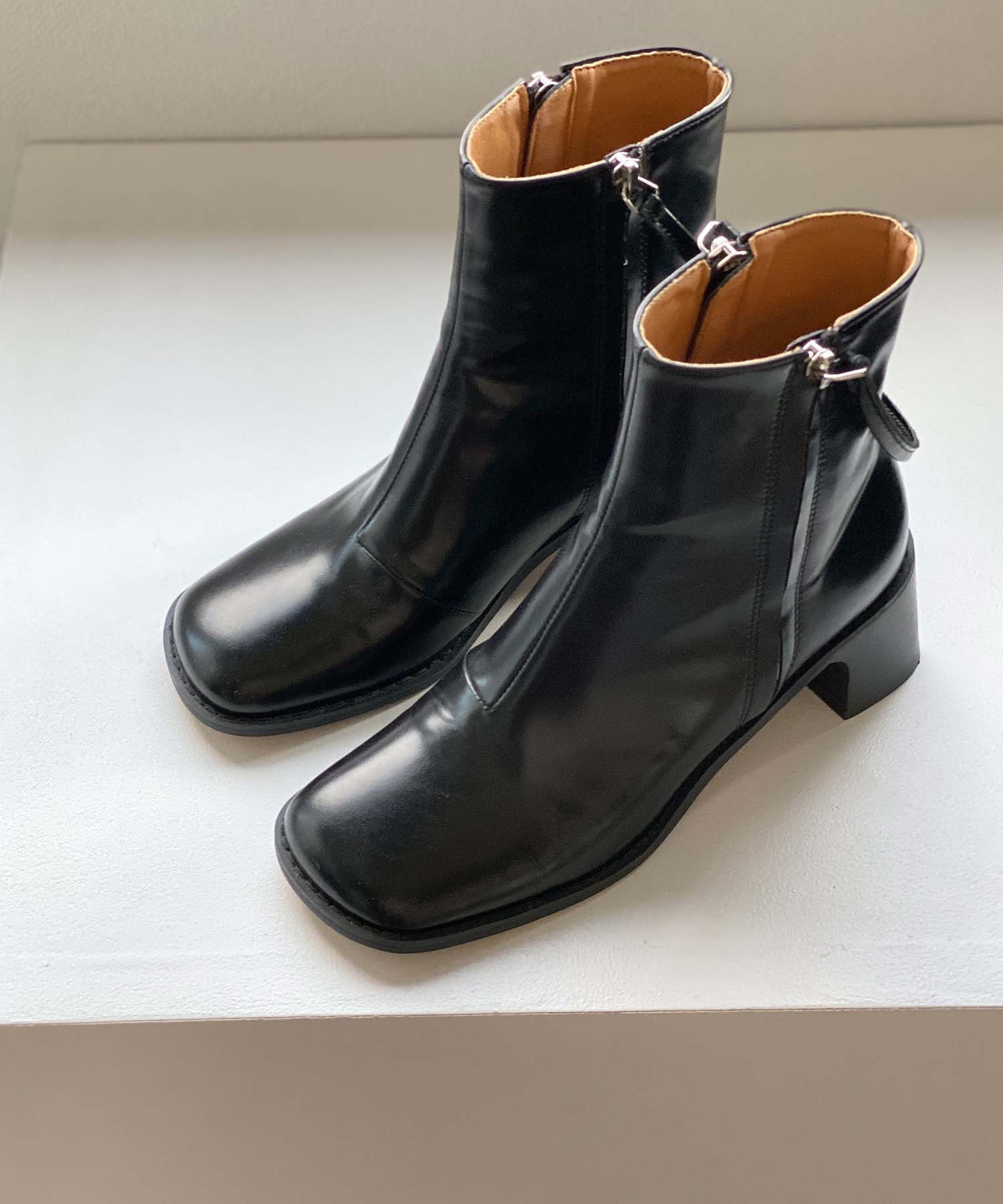 W-zip square toe boots chs21a005-ファッション通販サイト-chuclla