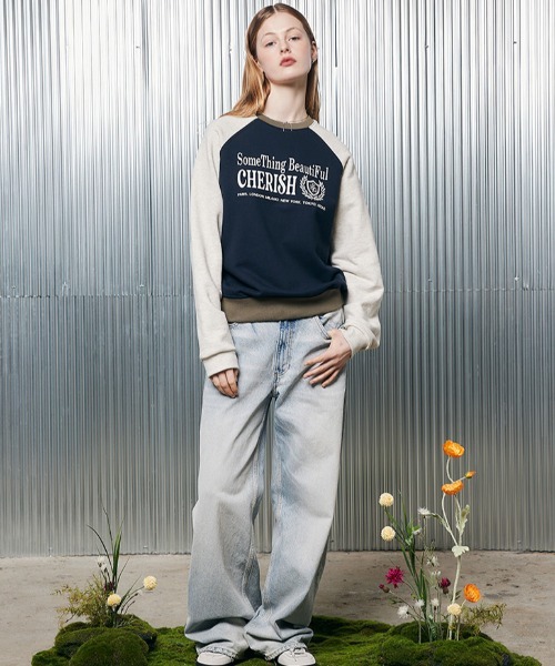 もつ☆Cherish Oversized Sweatshirt A'GEM/9 × .kom『LARTIGENT/ラーティゼン』L2 CHERISH SWEATSHIRT