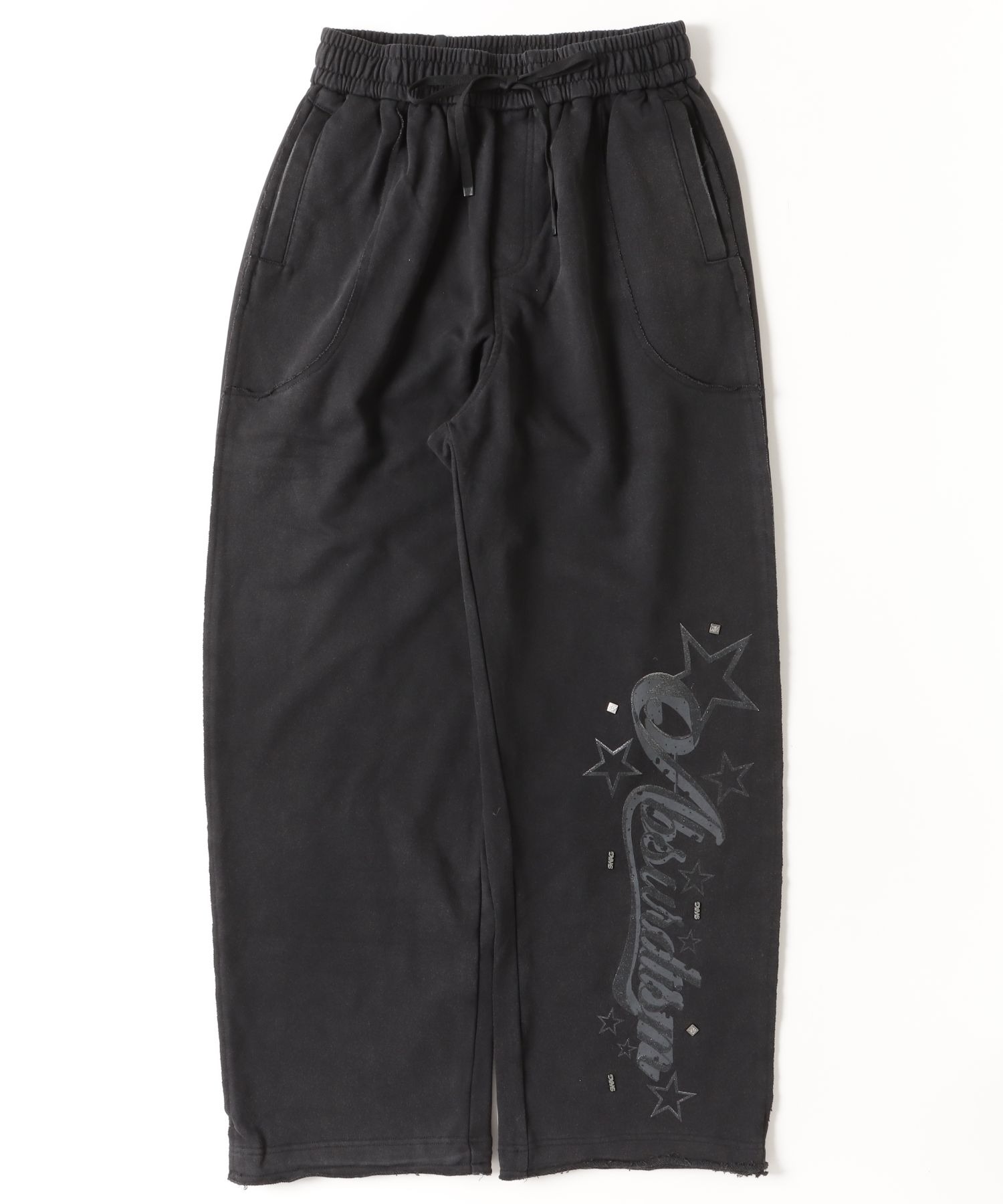 スターチームスウェットパンツ A'GEM/9 × .kom 『A'gem/エージェム』STAR LOGO WIDE SWEAT PANTS