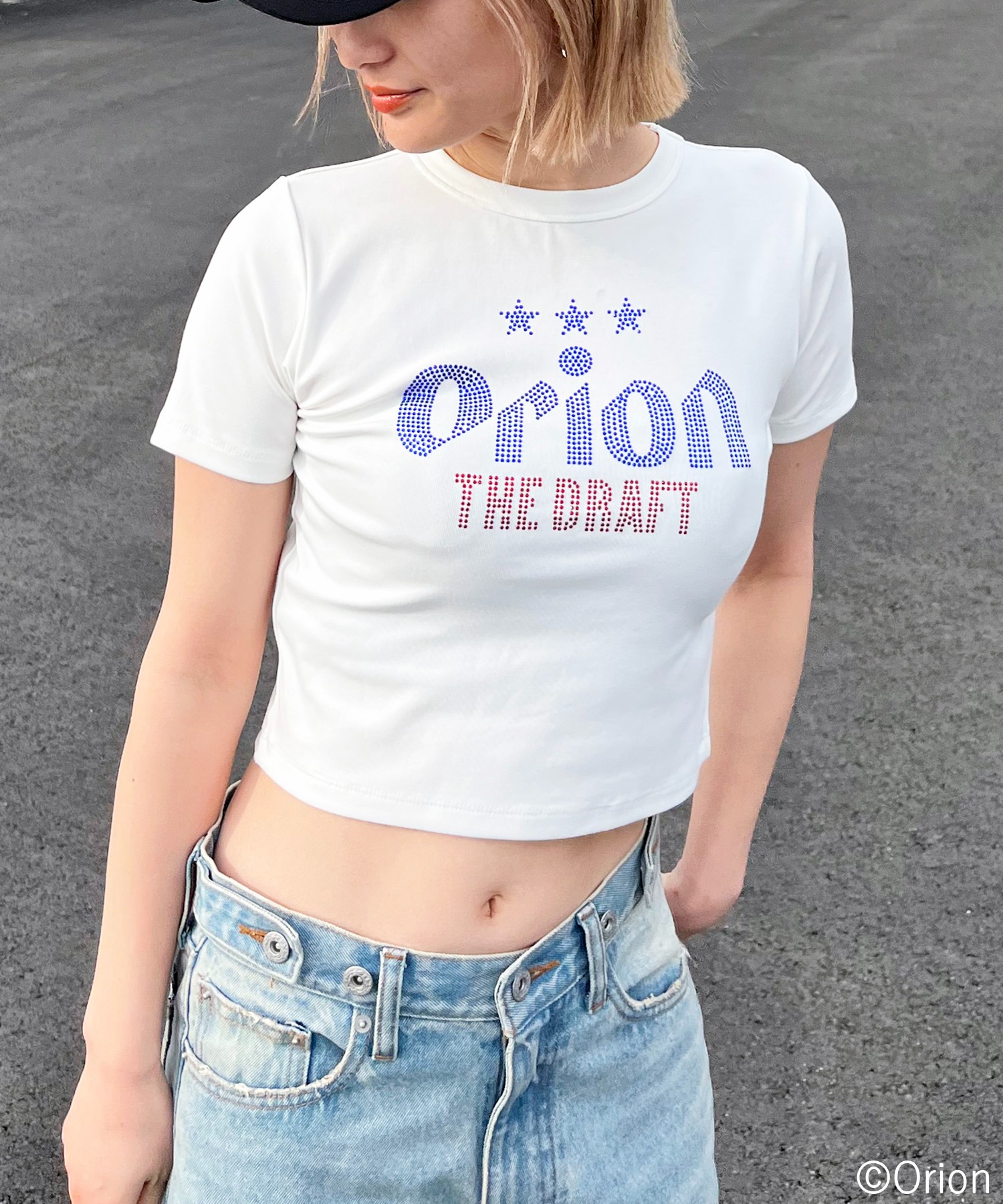 スパイラルガール SPIRALGIRL ラインストーンちびTシャツ （ホワイト） Orion/オリオン】ラインストーンちびTシャツ SPIRALGIRL