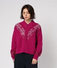 BEAR LACEワッフル編カーディガン