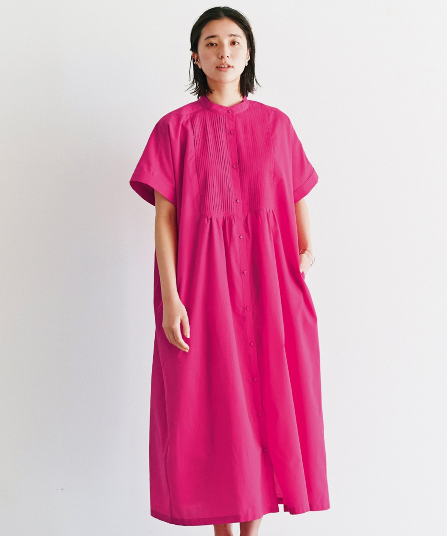 アヴェクモワ ピンタックワンピース ピンク Economlife Com