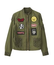 ILL プリント ワッペン付 フロントジップジャケット
