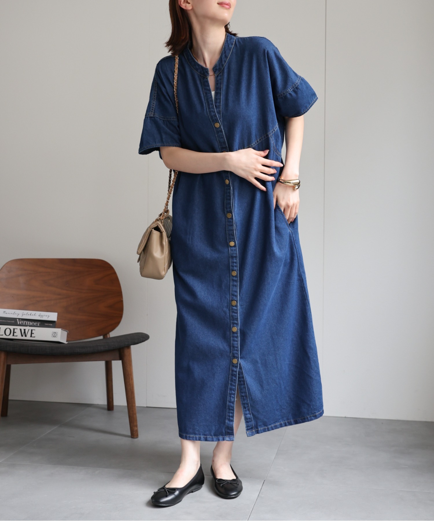 model：162cm 着用サイズ：L(着丈長めサイズ)　