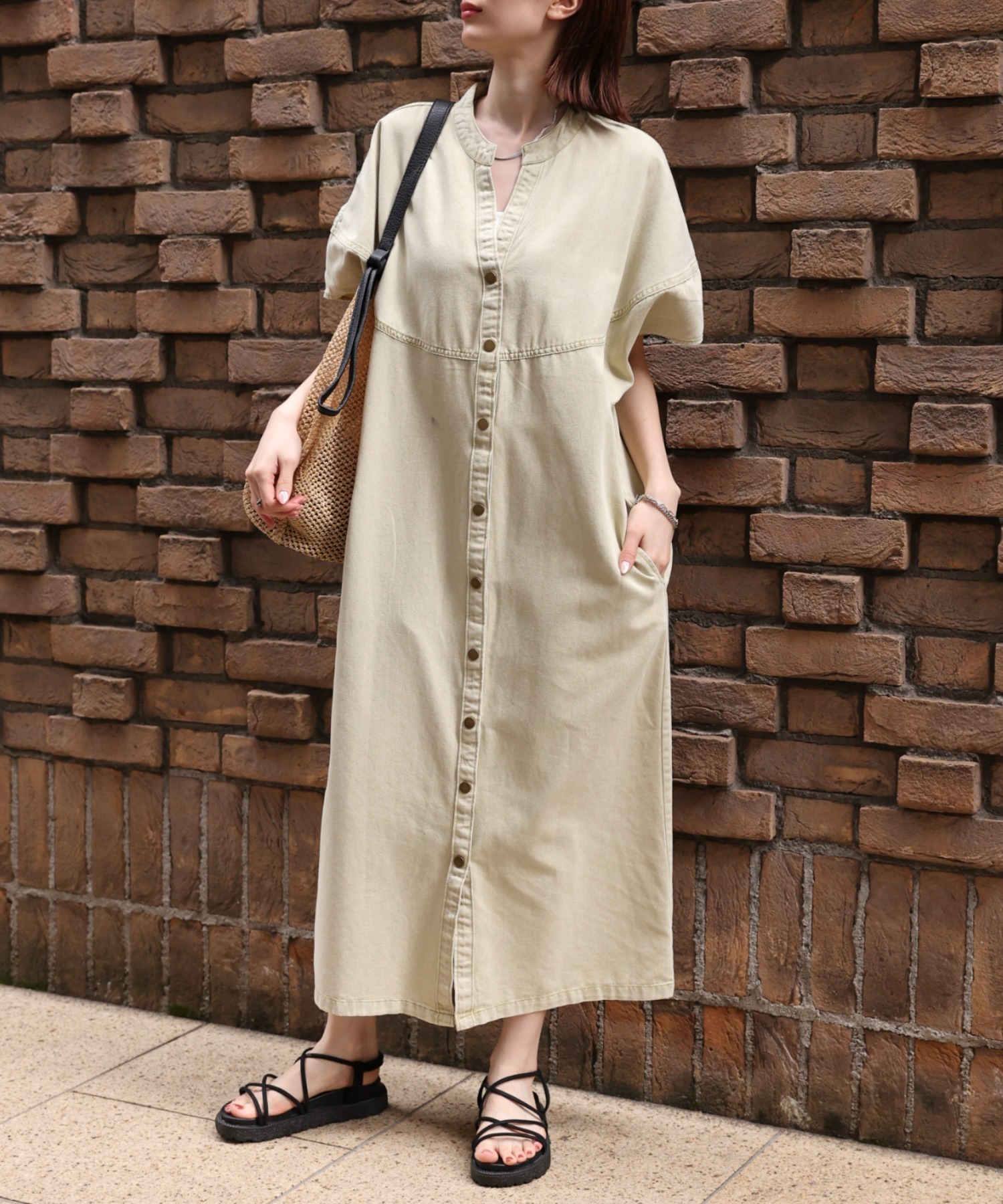 model：162cm 着用サイズ：L(着丈長めサイズ)　