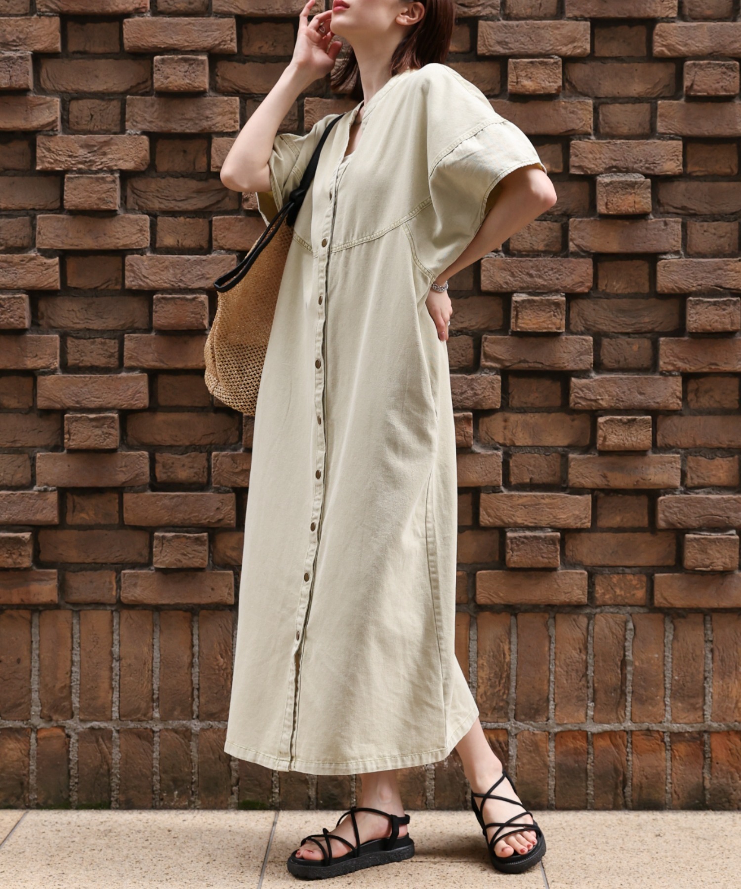 model：162cm 着用サイズ：L(着丈長めサイズ)
