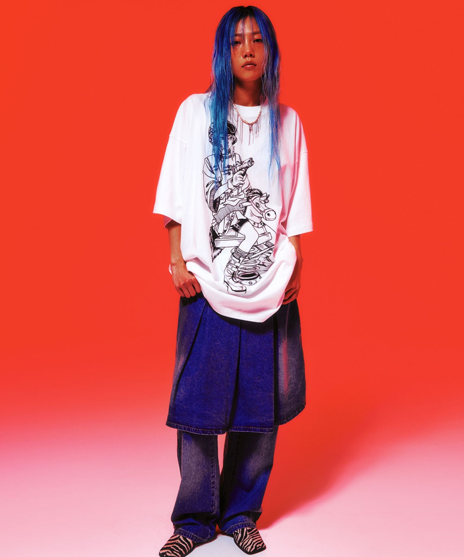 Nice Ghost Club★韓国★男女兼用★Girl with Gun Big T-shirt A'GEM/9 × .kom 『NICE GHOST CLUB/ナイスゴーストクラブ』 GIRL