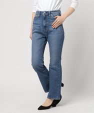 デニム九分丈フレアパンツ
