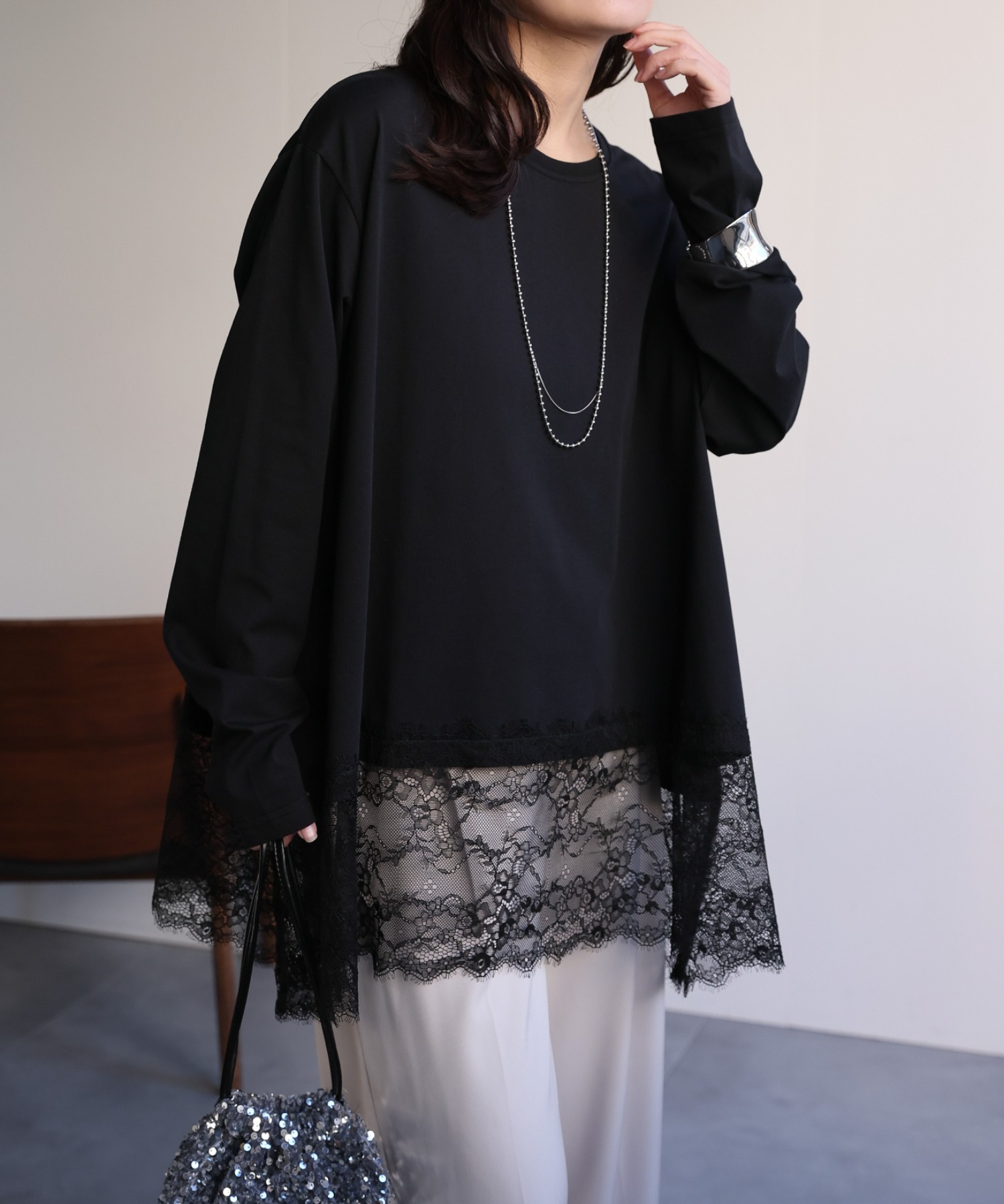 model：156cm 着用サイズ：FREE