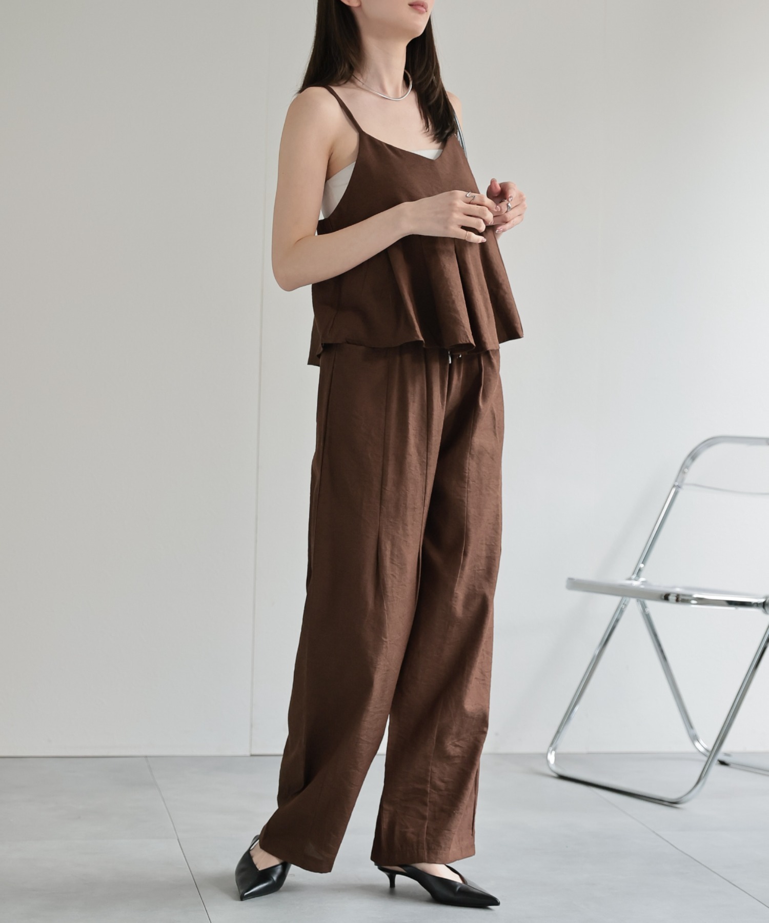 model：162cm 着用サイズ：F