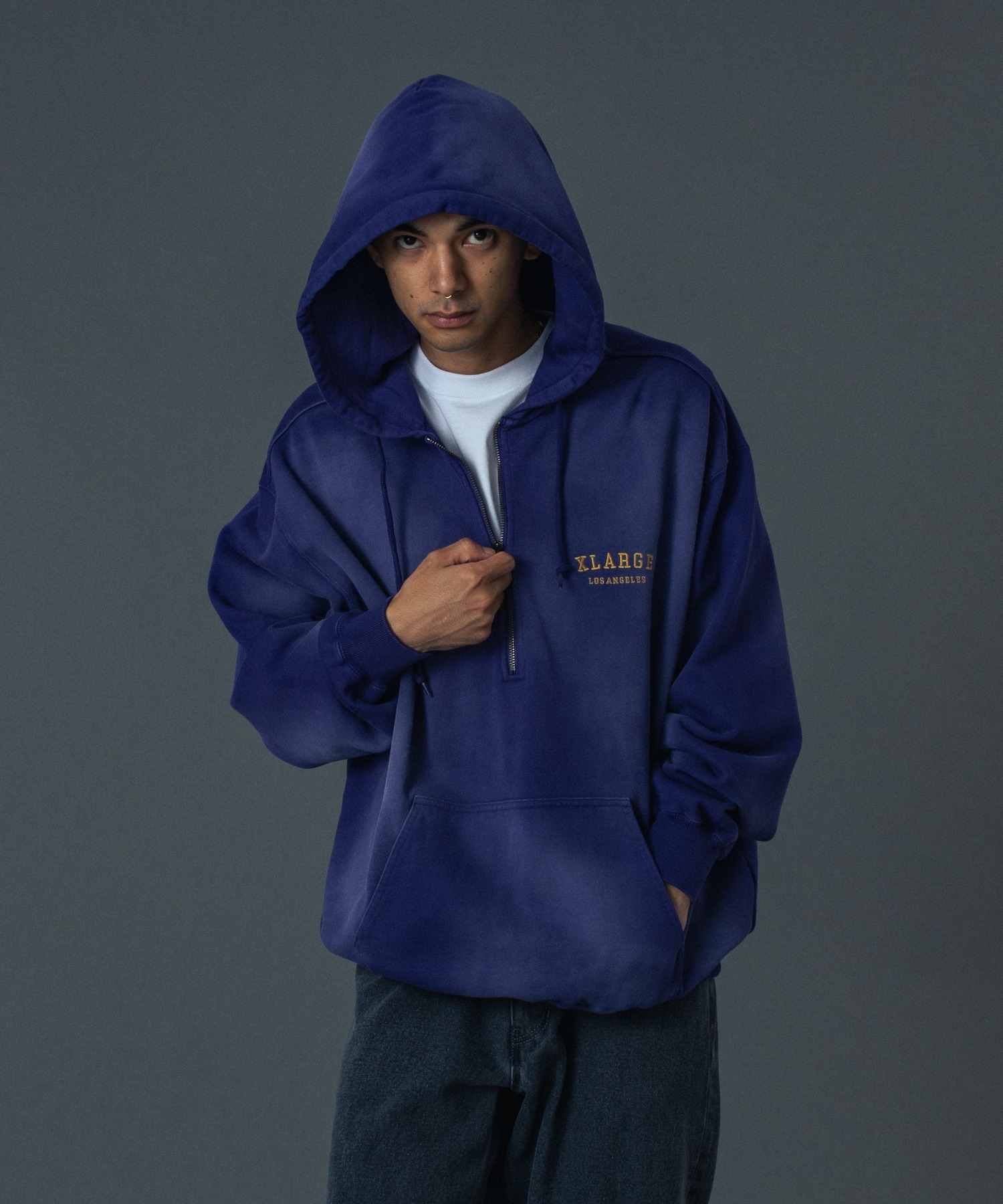 Халф-зип худи с капюшоном (HALF ZIP UP HOODED SWEATSHIRT)