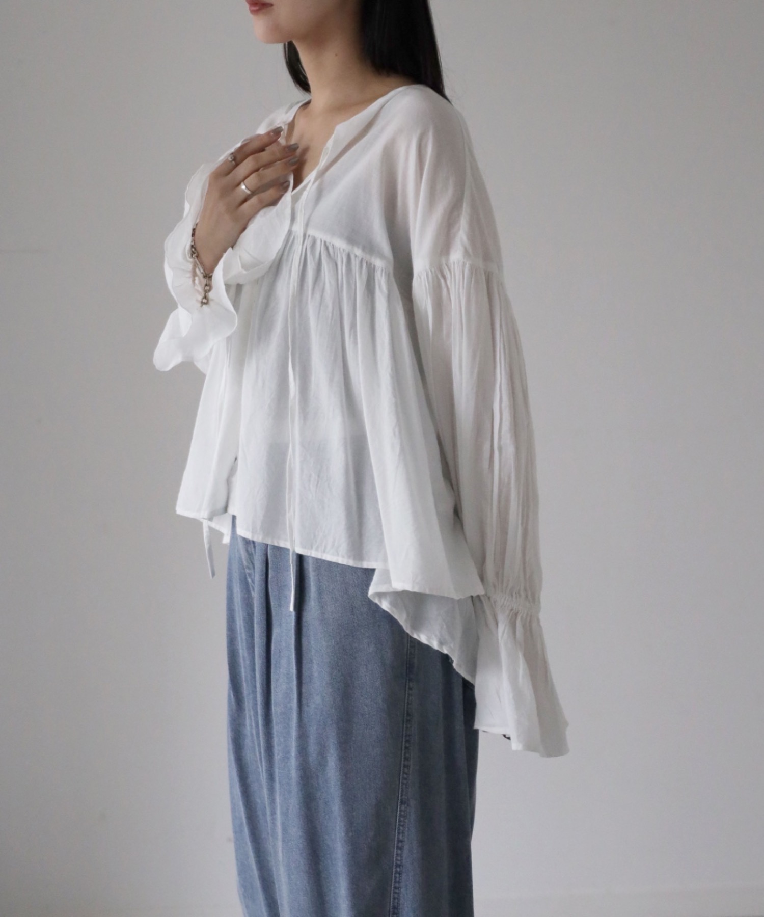 model：164cm. 着用サイズ：FREE