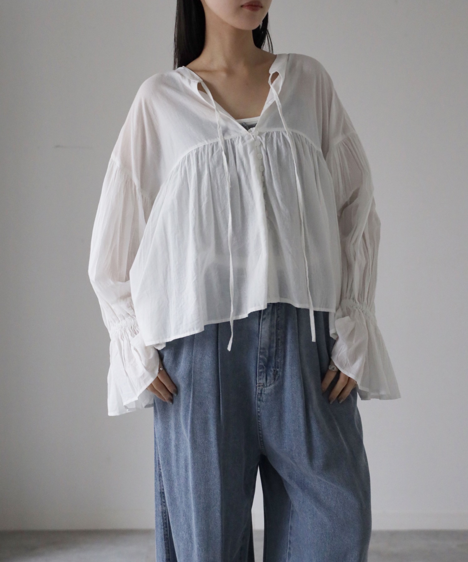 model：164cm. 着用サイズ：FREE