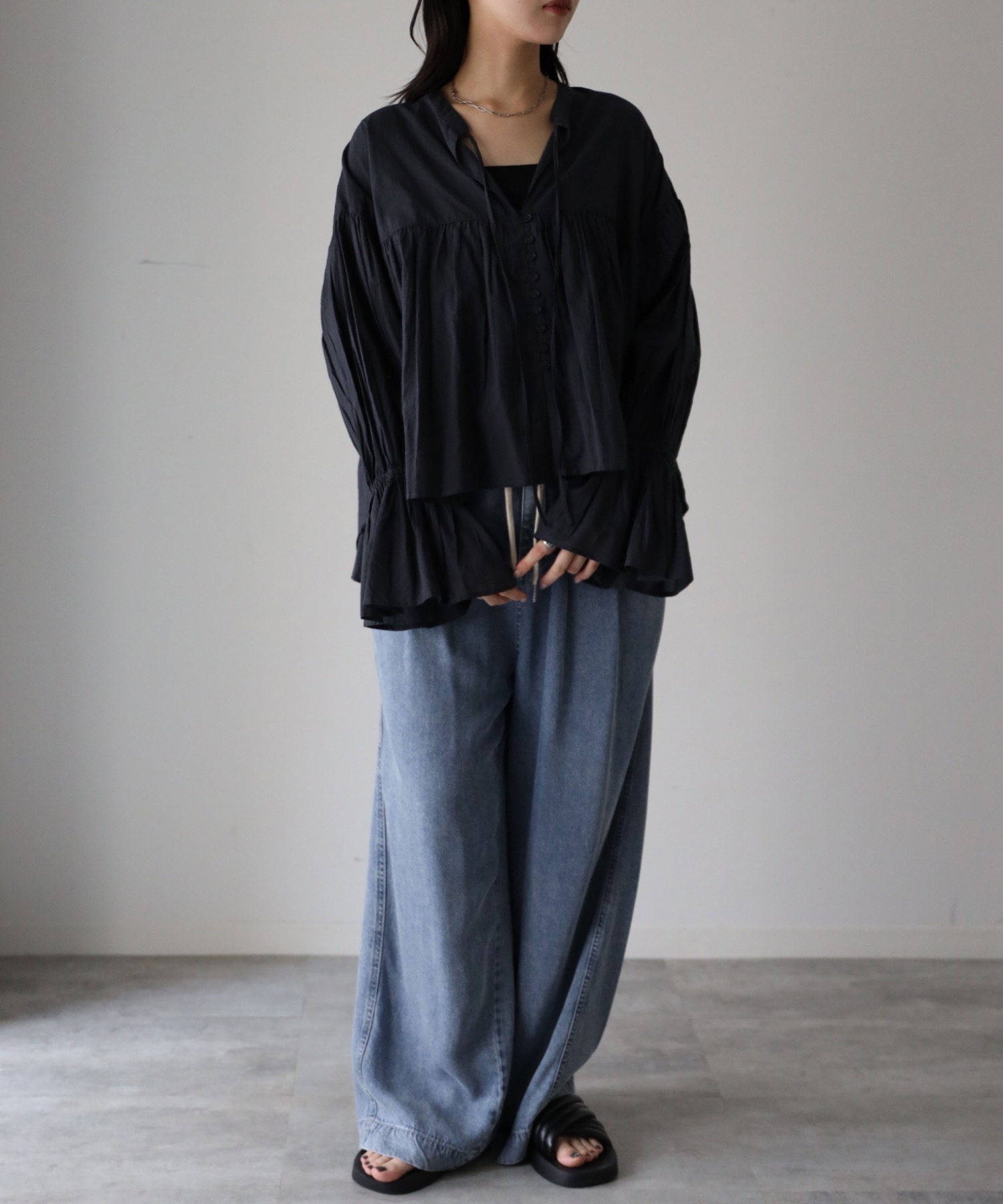 model：164cm. 着用サイズ：FREE