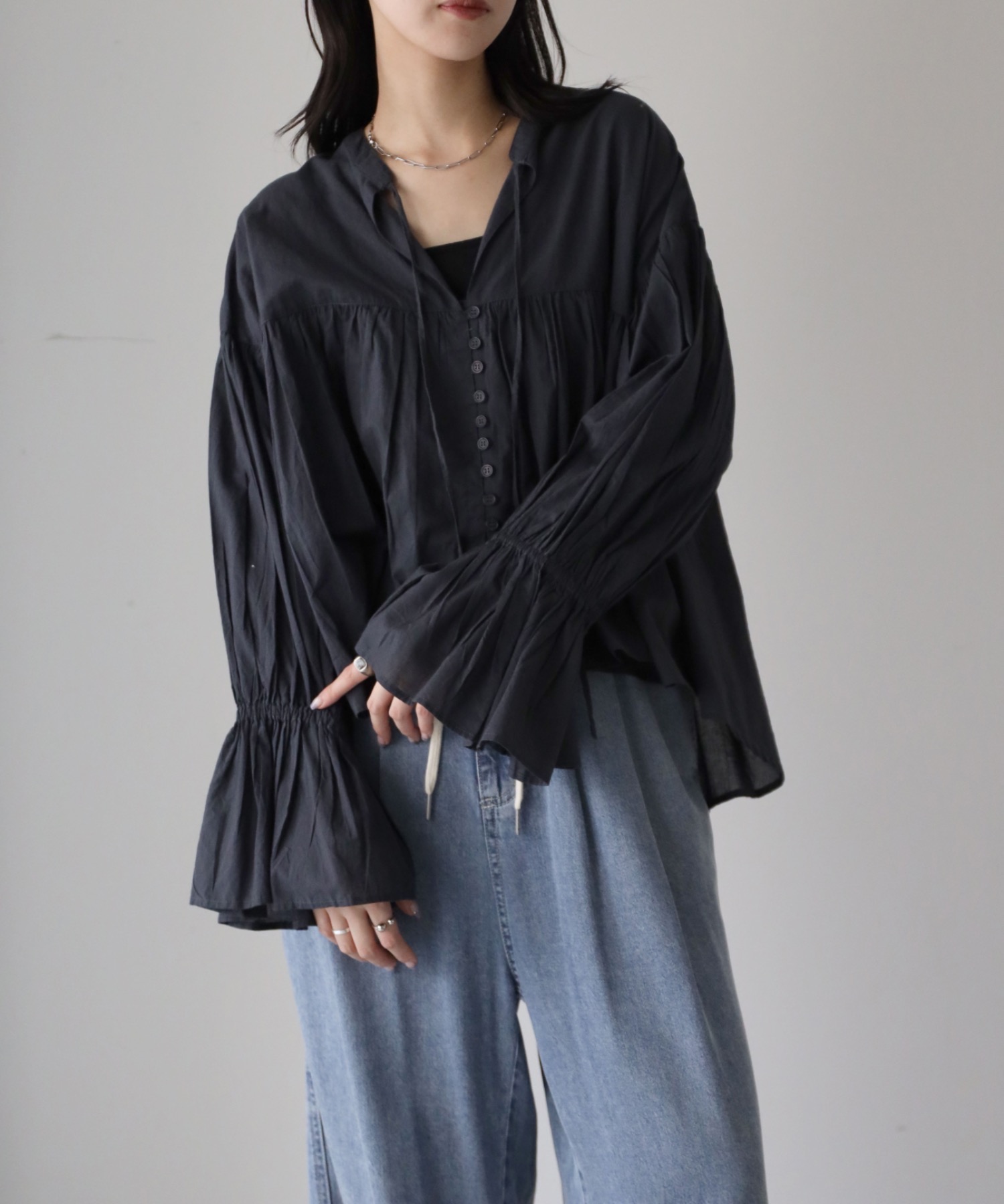 model：164cm. 着用サイズ：FREE