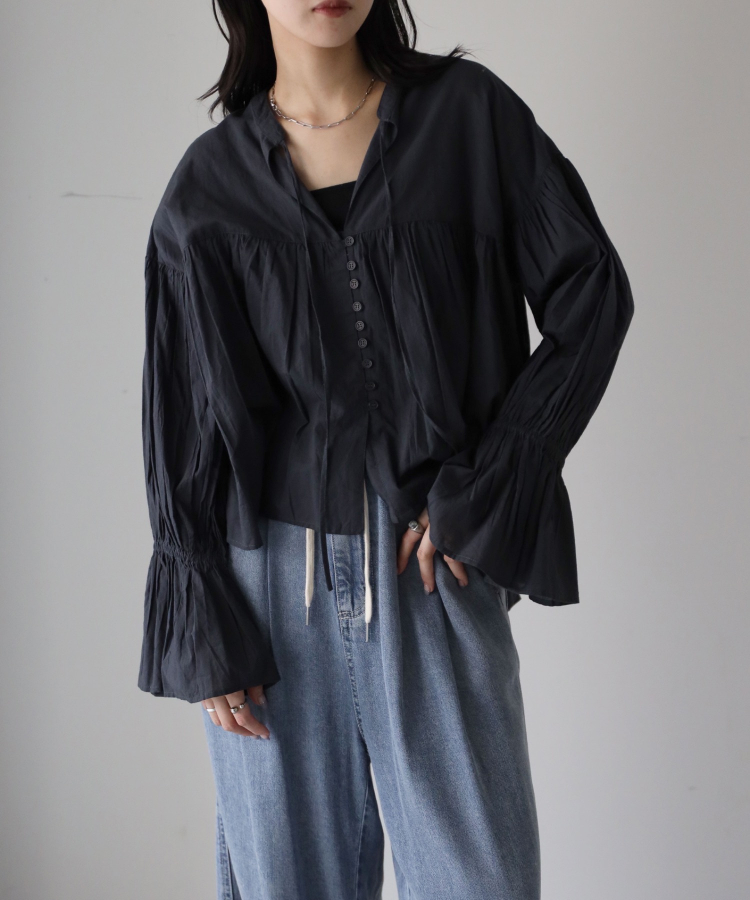 model：164cm. 着用サイズ：FREE
