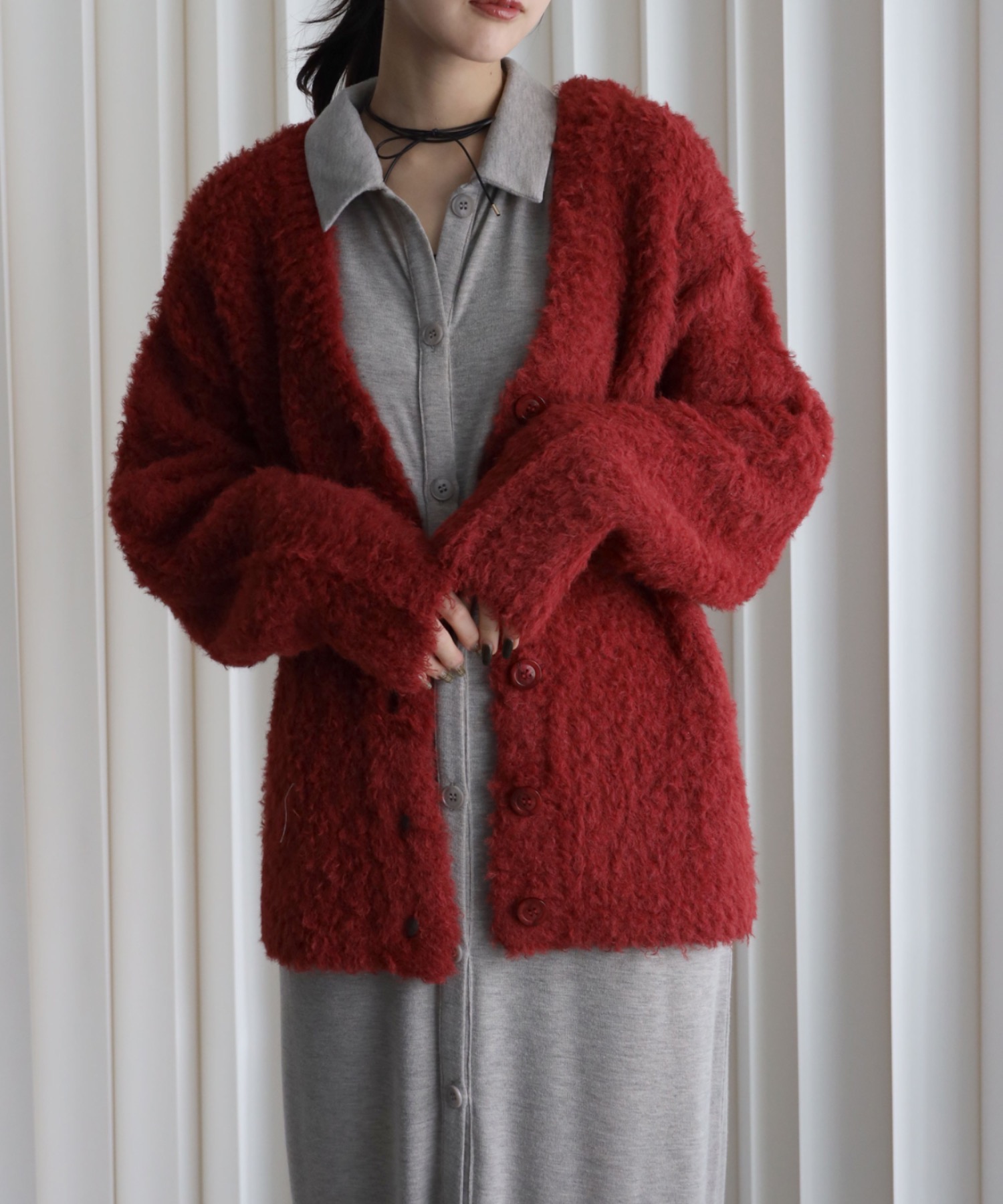 model：164cm. 着用サイズ：FREE