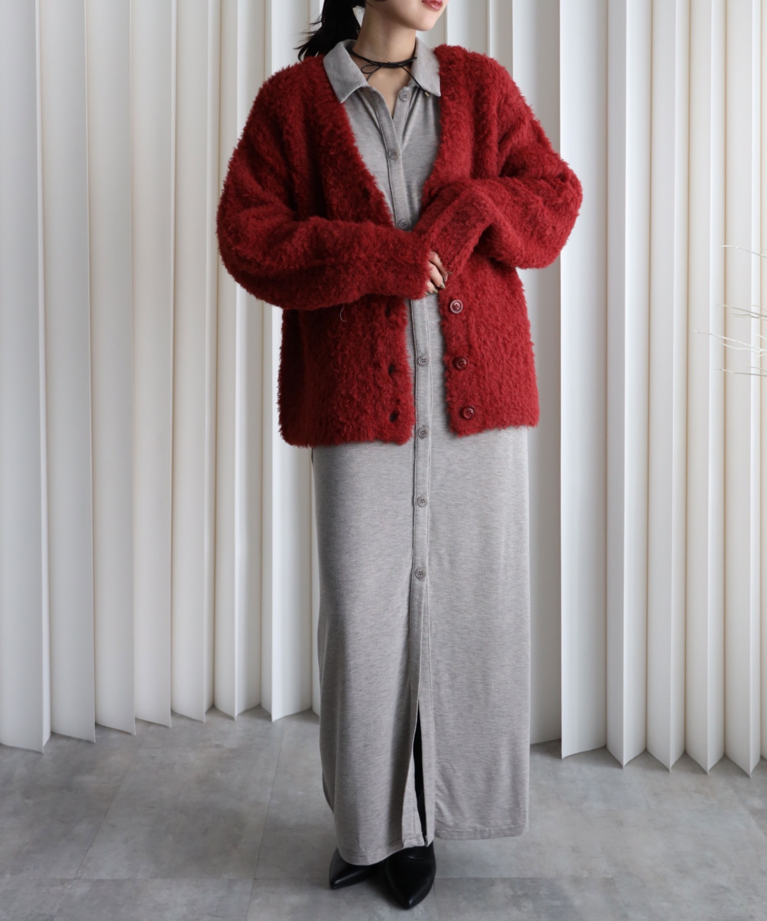 model：164cm. 着用サイズ：FREE