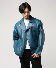 ラムレザー 天竺ボンディング ライダースジャケット