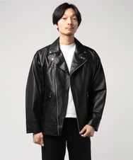 ラムレザー 天竺ボンディング ライダースジャケット