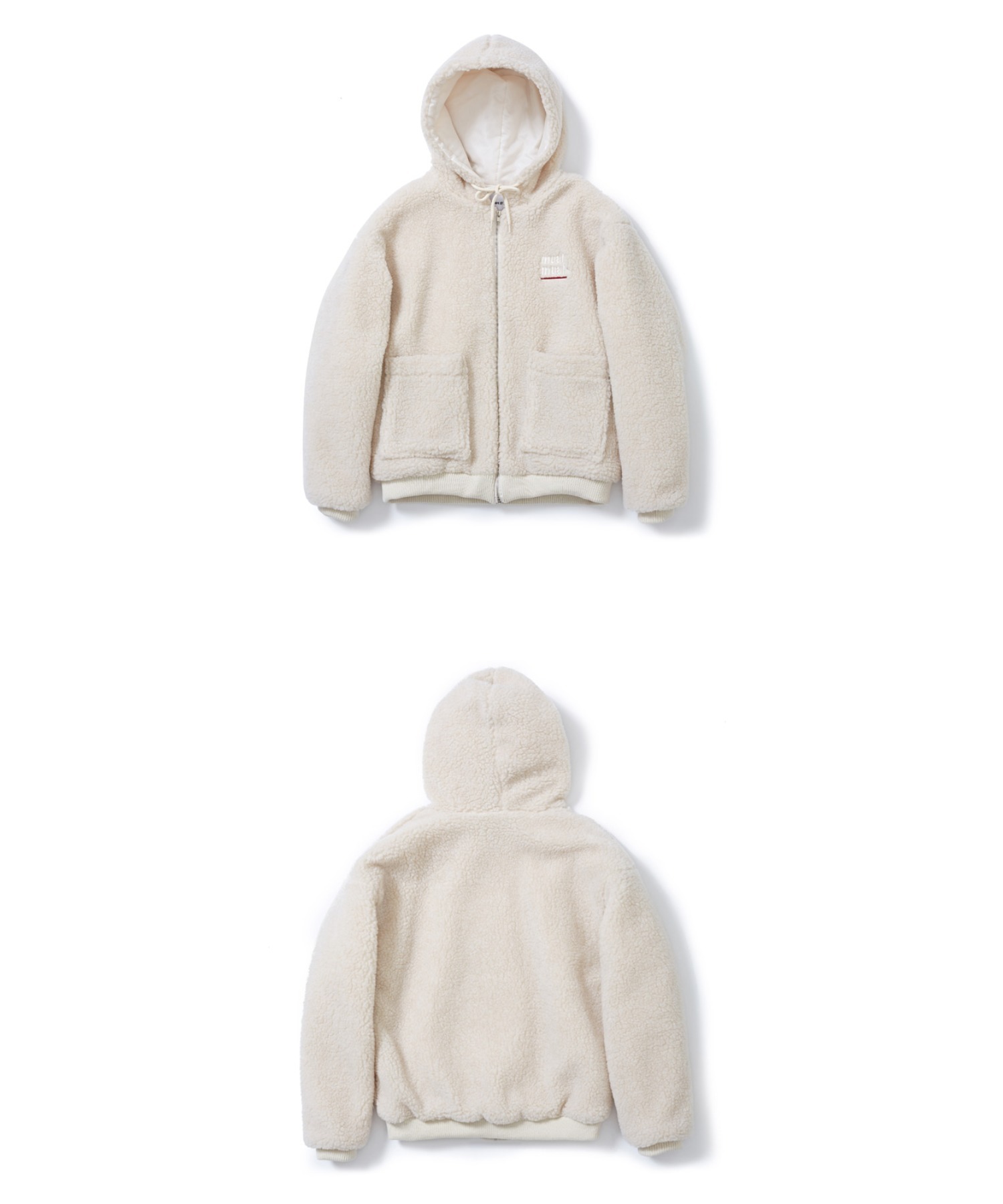 A'GEM/9 × .kom『muah muah/ムーアムーア』STITCH FLEECE HOOD JACKET