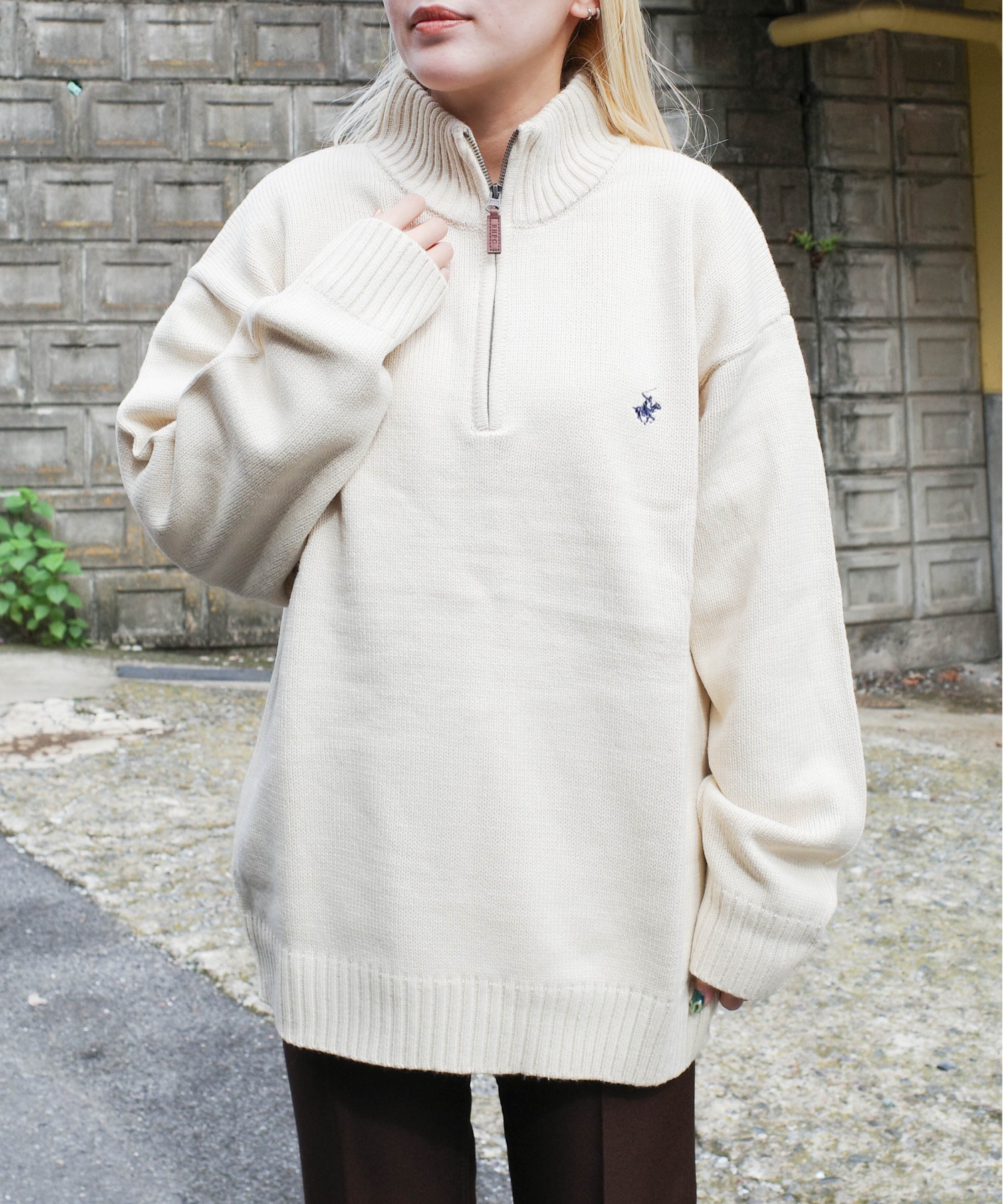 BEVERLY HILLS POLO CLUB / half zip knit PO / 4422-5751