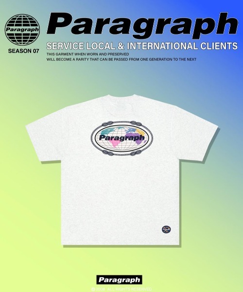 Paragraph ウォッシュド加工 パラグラフ スウェットTシャツ 新品未開封 A'GEM/9 × .kom『paragraph/パラグラフ』Paragraph Logo Color