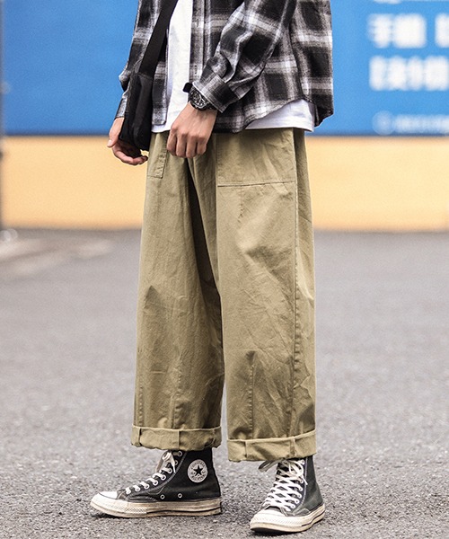 【楽天スーパーセール】 CORPUS TOKYOLazy 大人も着やすいシンプルファッション ワイドワークパンツ Tokyo
