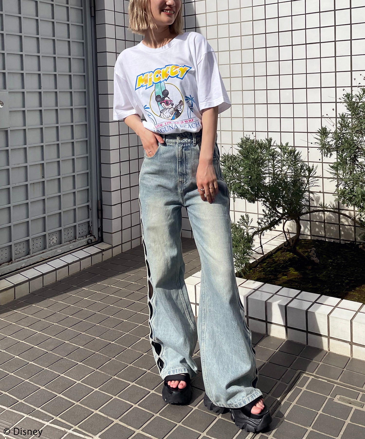 ビンテージ　アメリカン　ミッキーマウス　Tシャツ　グリーン 80s USA製 Disney ディズニー ミッキー Tee ヴィンテージ T