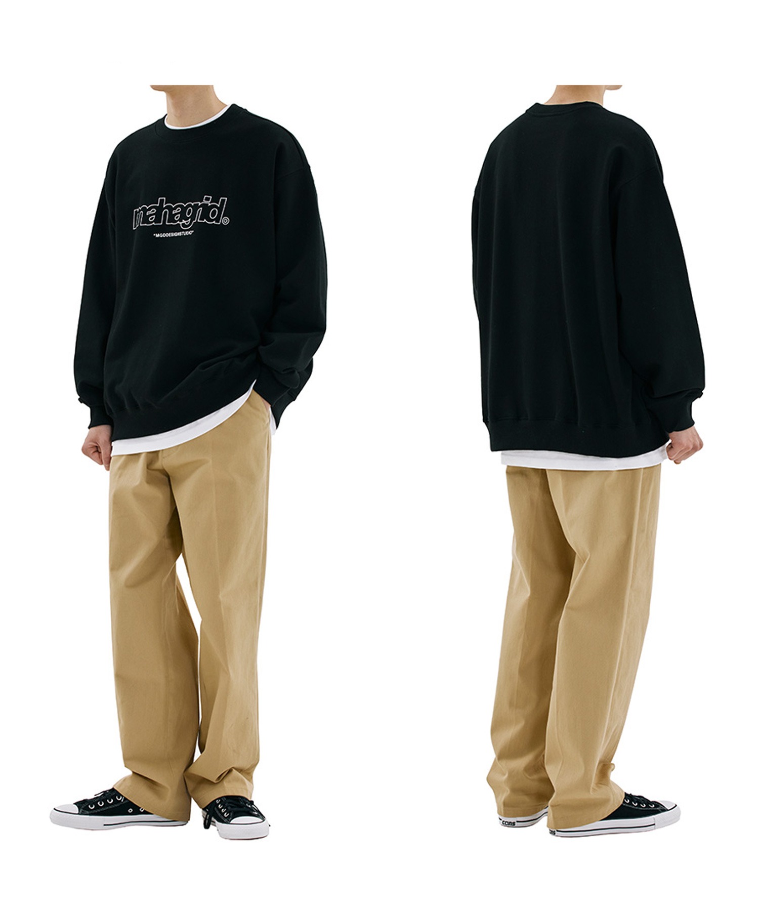 MAHF ロゴ入り スウェット mahagrid/マハグリッド』FANTASIA KNIT SWEATER/ファンタジアニット