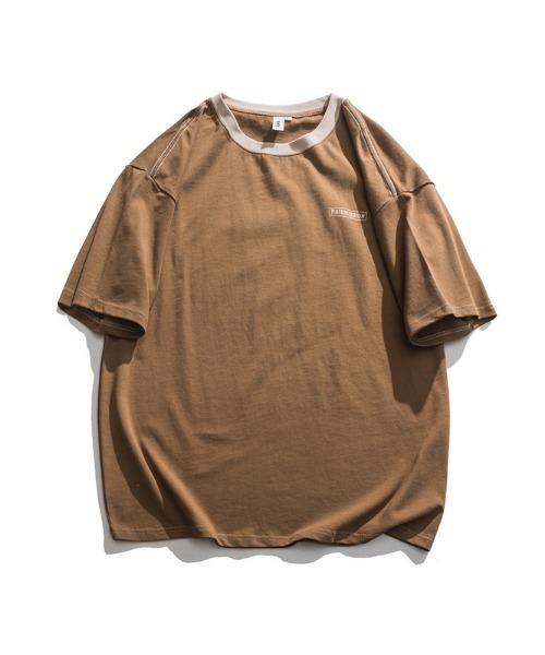 超歓迎 ベージュバイカラーシンプルTシャツ 【SALE／82%OFF】