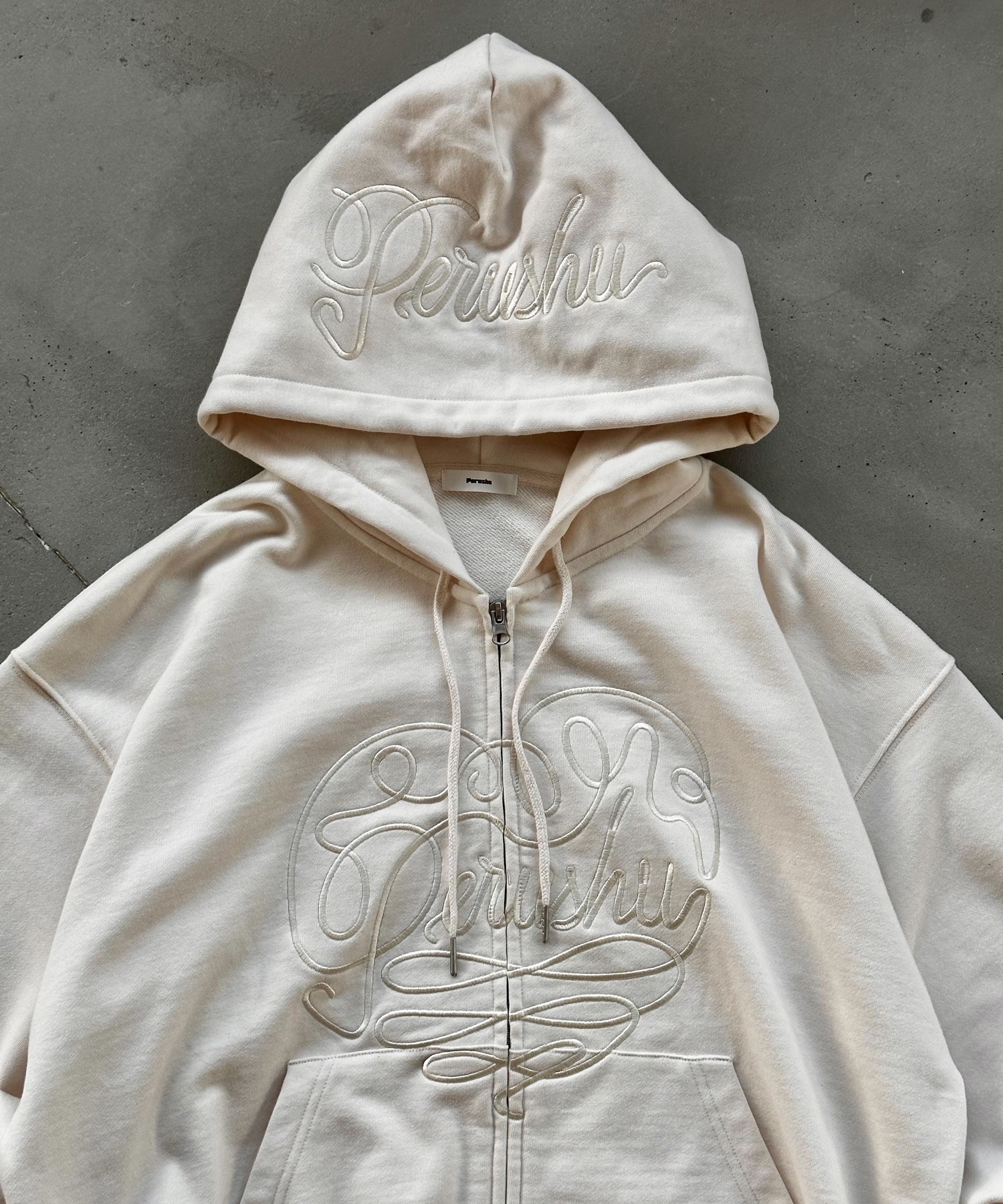 double zip heart embroidery foodie ダブルジップハート刺繍フーディ