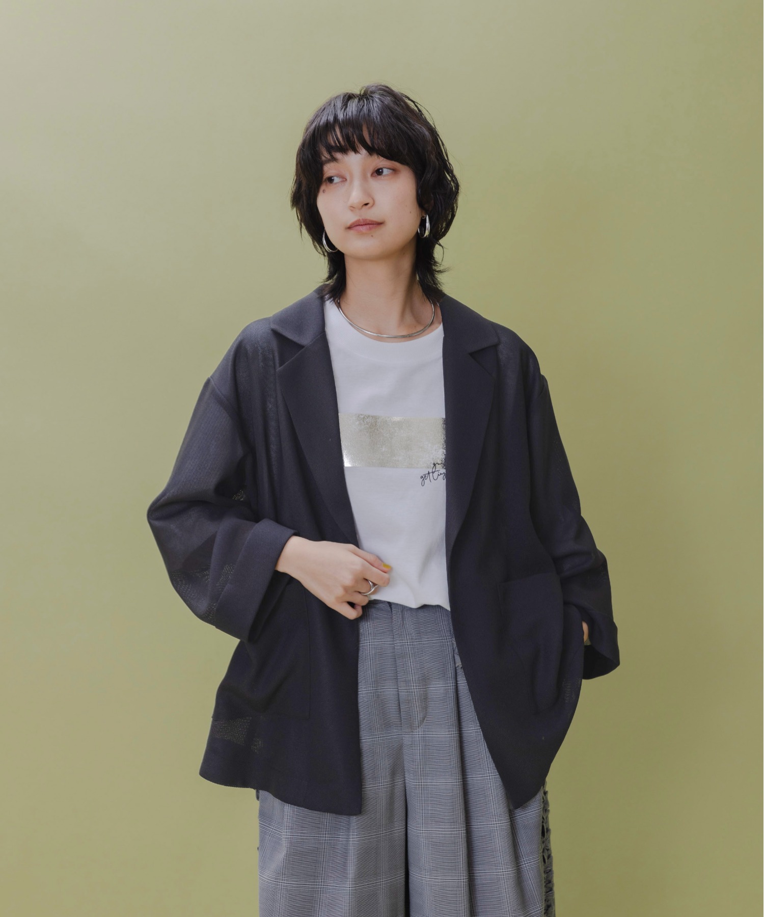 【週末セール】Eimee Law メッシュテーラード ラフジャケット メッシュテーラード ラフジャケット Eimee Law│Eimee Law
