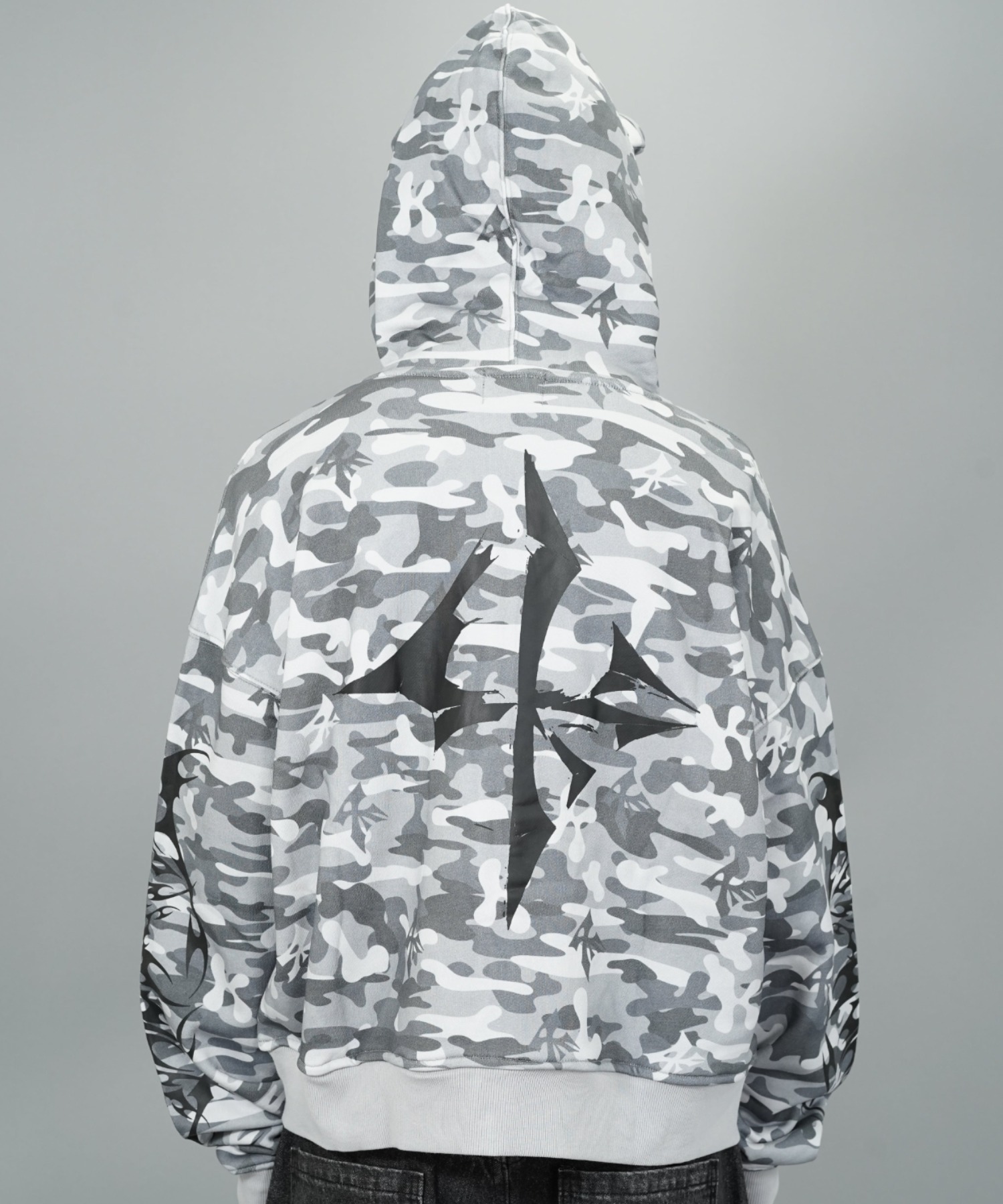 Lovekiller ラブキラークモの巣デザイン フード付きパーカー Lovekiller ラブキラークモの巣デザイン フード付きパーカー