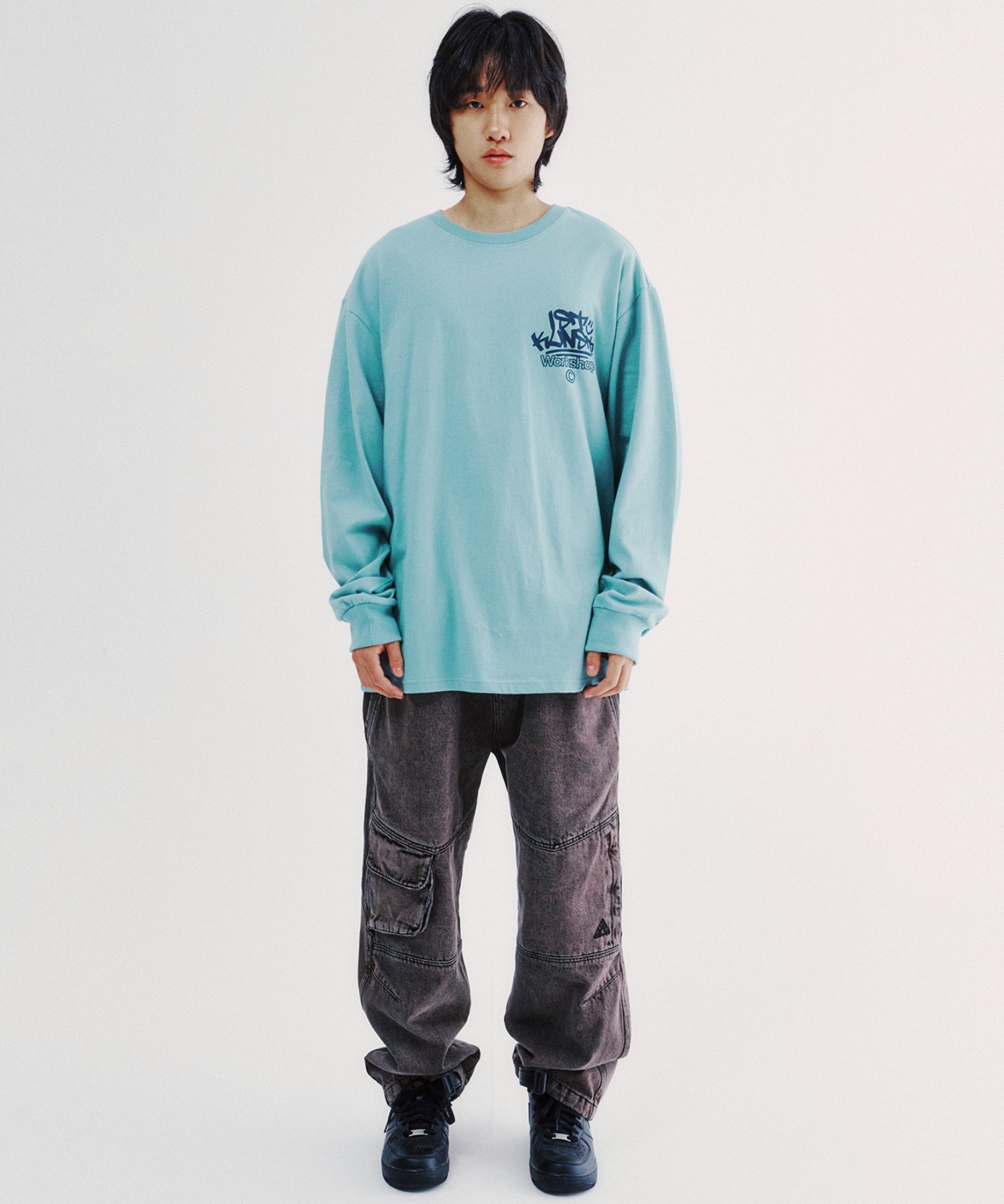 アイアムアイ　新品タグ付き未使用チェックサロペット A'GEM/9 × .kom 『ISTKUNST/イストクンスト』 IK TAG LOGO LS TEE/IK