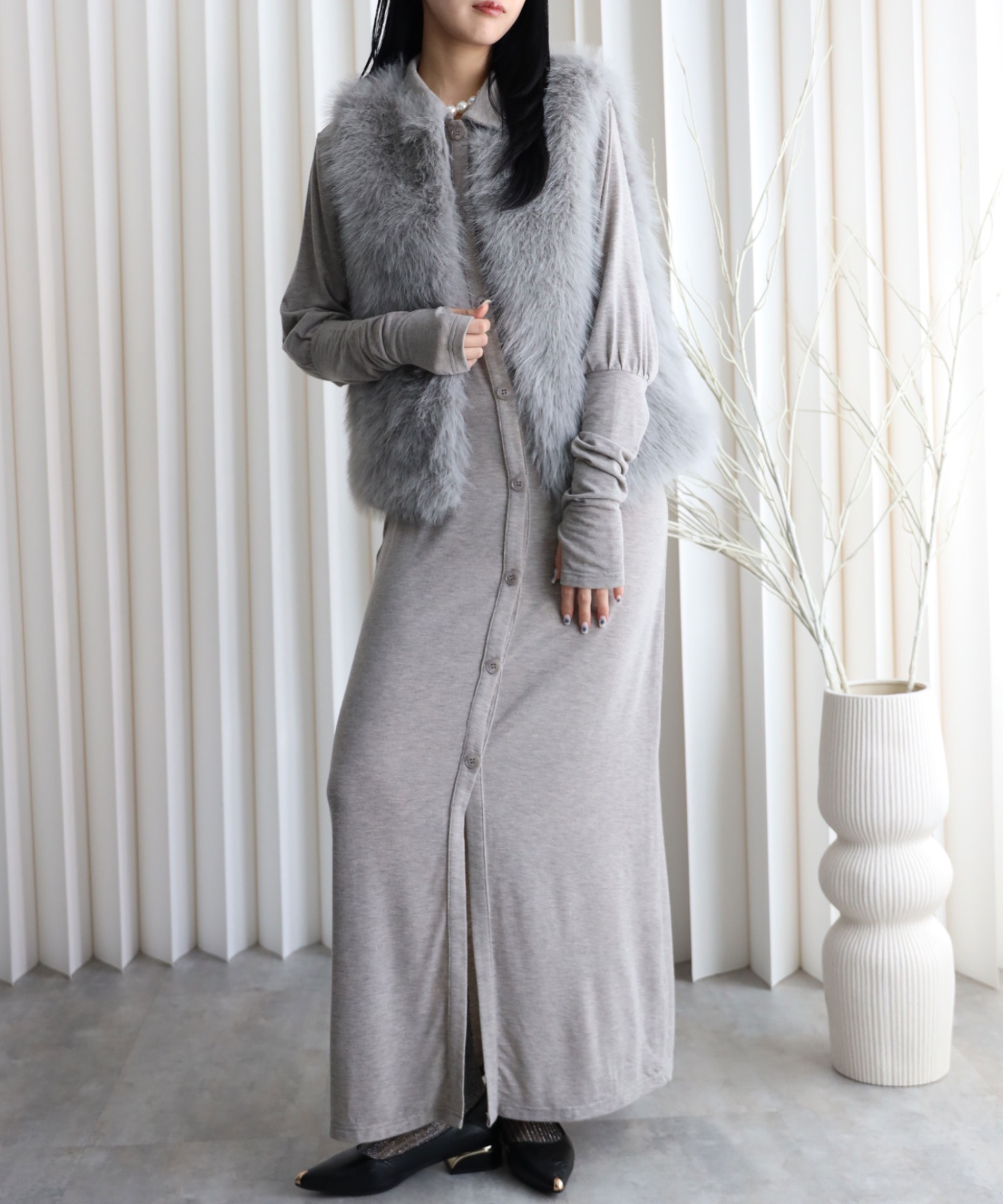 model：164cm. 着用サイズ：FREE