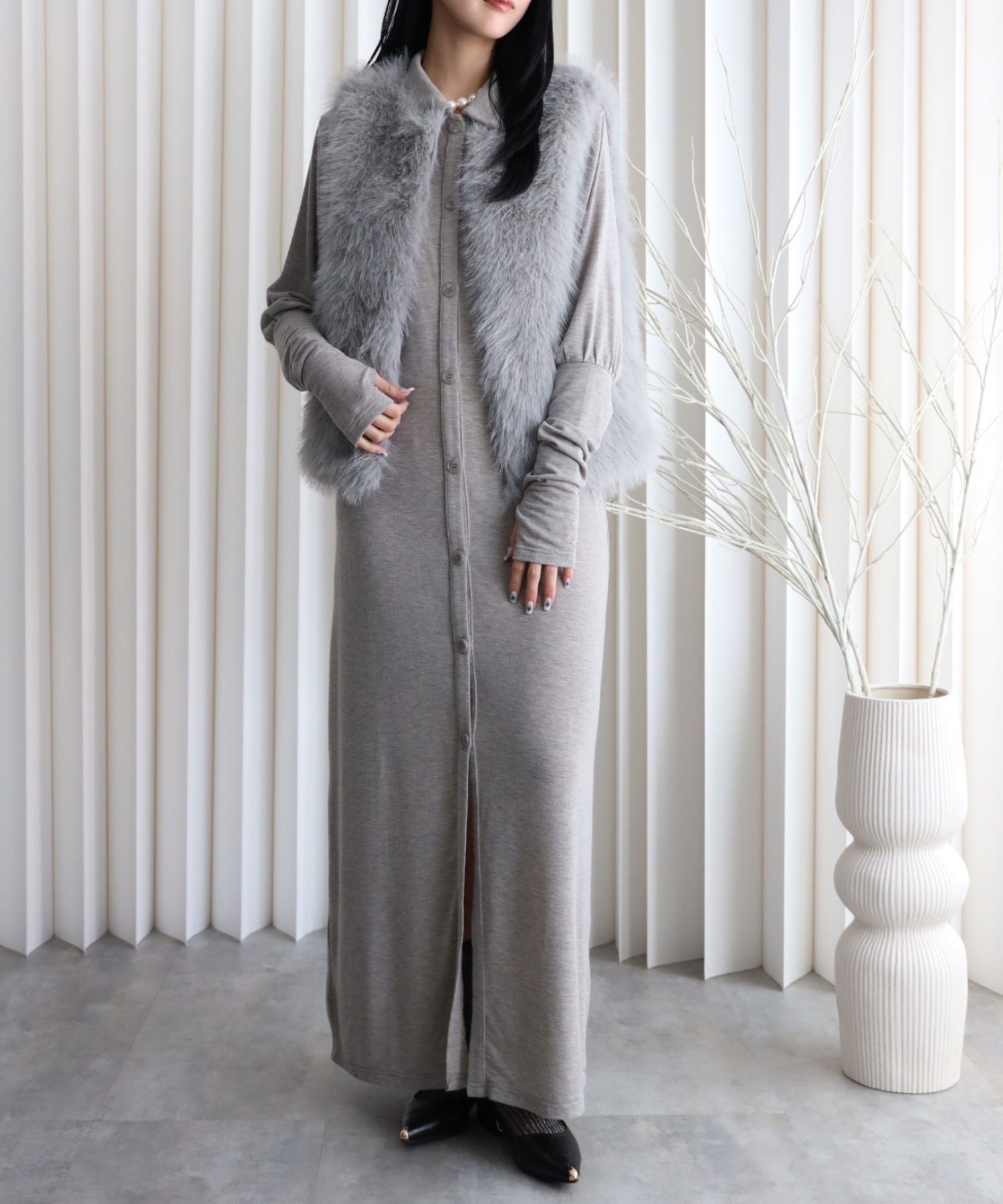 model：164cm. 着用サイズ：FREE