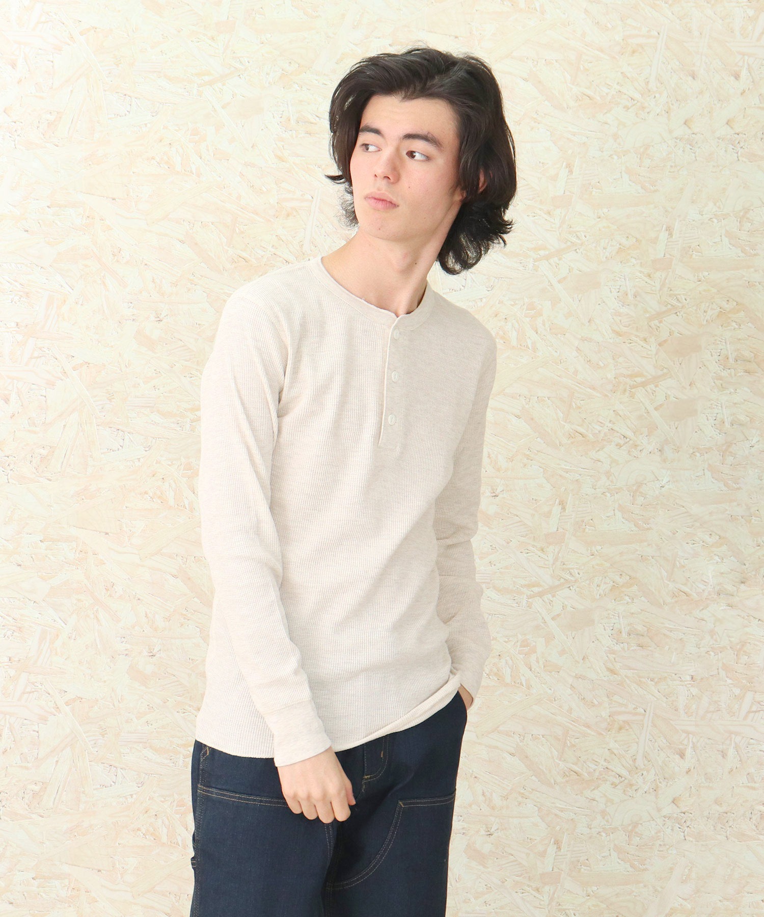 Healthknit ヘルスニット ベーシックワッフルヘンリーネック長袖tシャツ 601l Sip The Barefoot Salle De Bal The Barefoot Online サルデバル ザベアフット オンライン