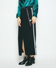 ADIOS プリント サイドライン デニムスカート
