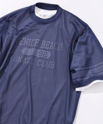【メッシュTシャツ+白無地Tの2点セット】メッシュフットボールリアルレイヤードTシャツ