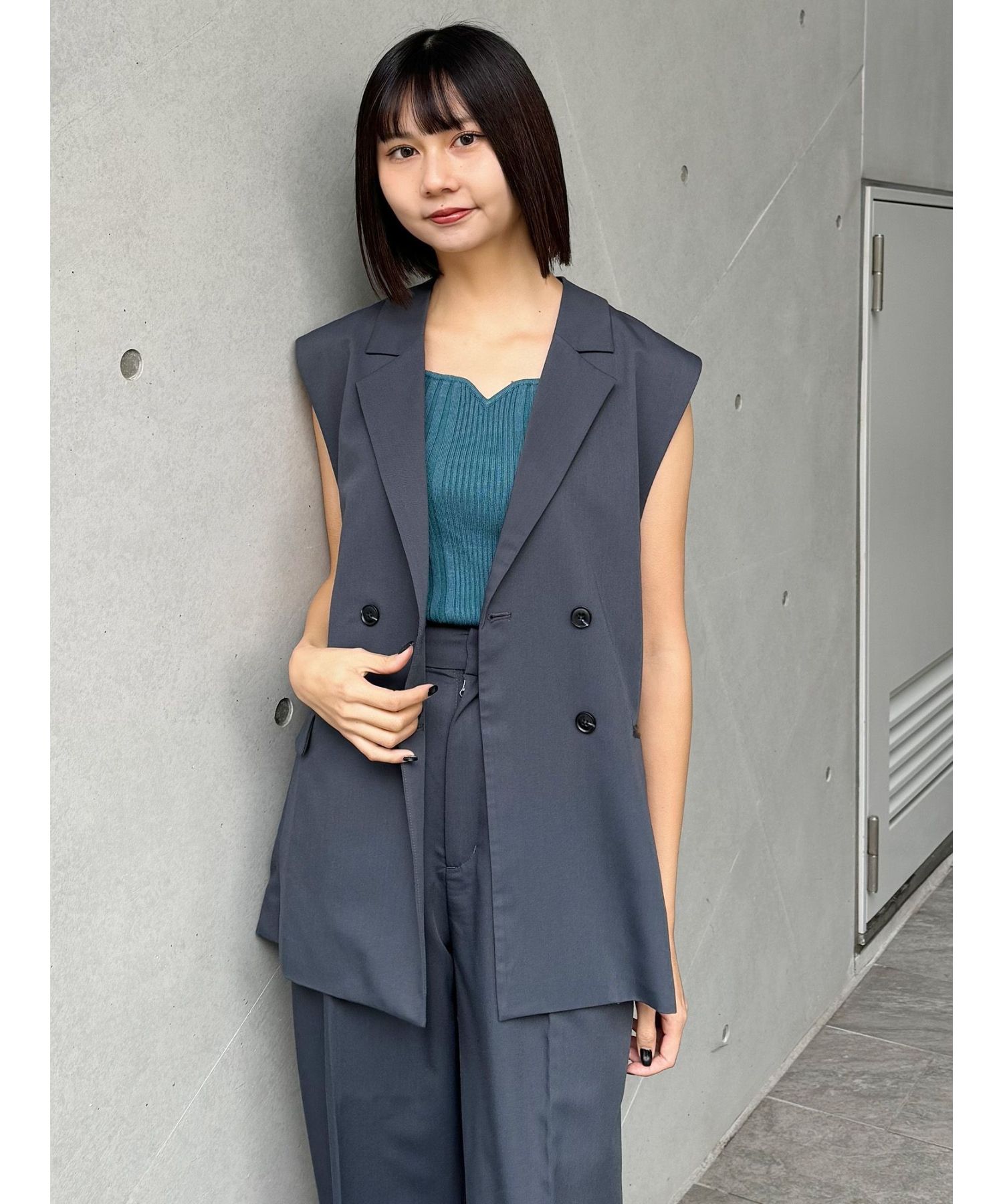 SET UP対応】バックベルトテーラードジレ