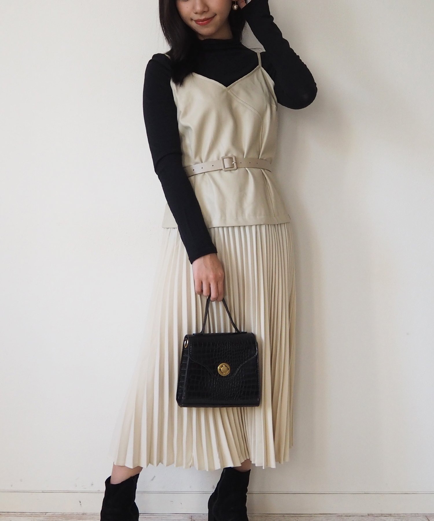 レザーキャミワンピース