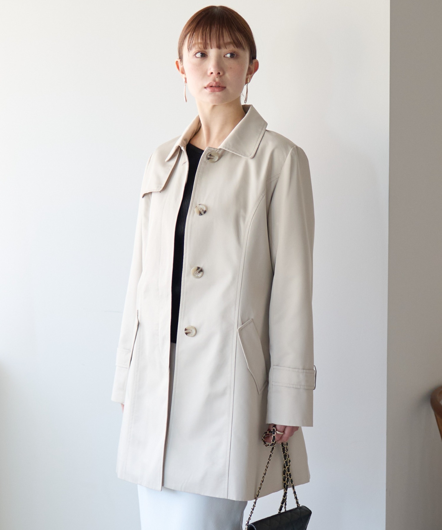 model:166cm　着用サイズ：M　着用カラー：アイボリー