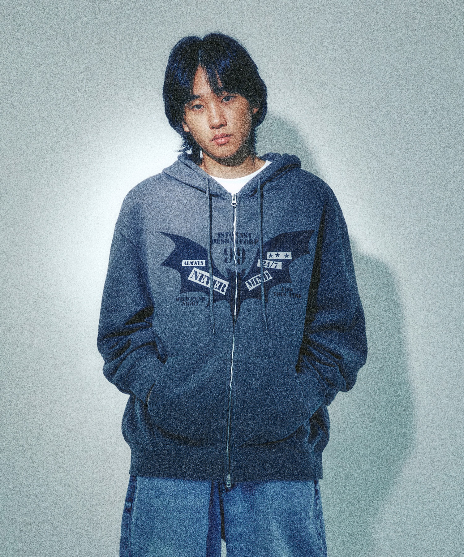 A'GEM/9 × .kom 『ISTKUNST/イストクンスト』 BAT HOOD ZIP UP/バット