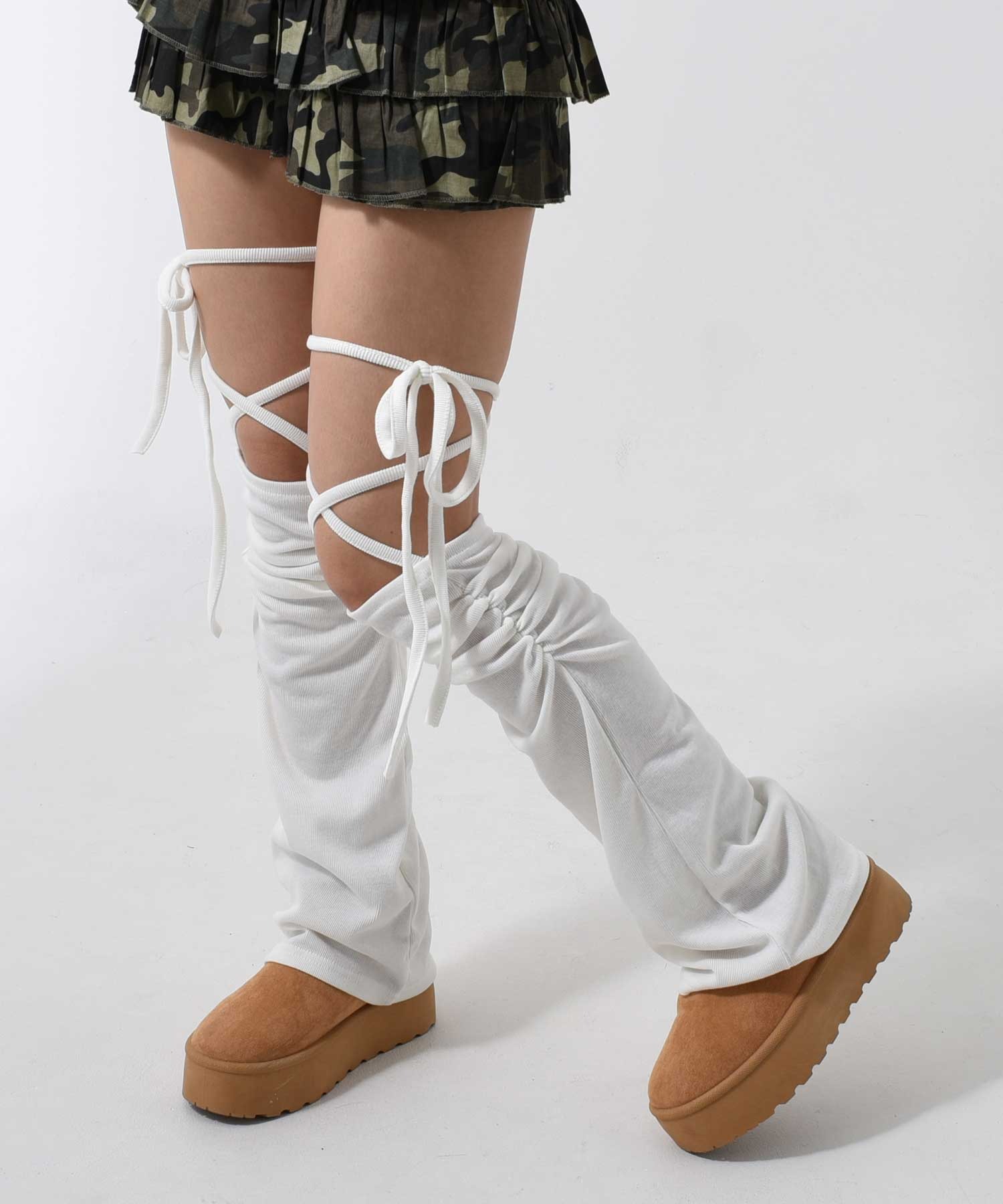 A'GEM/9 × .kom 『.kom/ドットケーオーエム』ギャザーレッグウォーマー