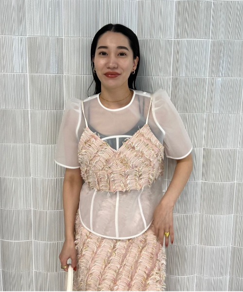 本物 2WAY MIX PINK SHAGGY BUSTIER ameri 2WAY MIX PINK SHAGGY