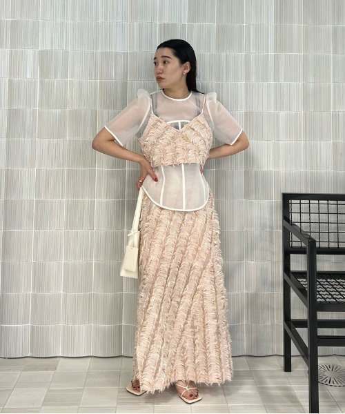 本物 2WAY MIX PINK SHAGGY BUSTIER ameri 2WAY MIX PINK SHAGGY