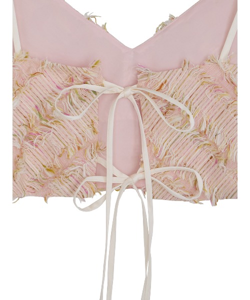 本物 2WAY MIX PINK SHAGGY BUSTIER ameri 2WAY MIX PINK SHAGGY